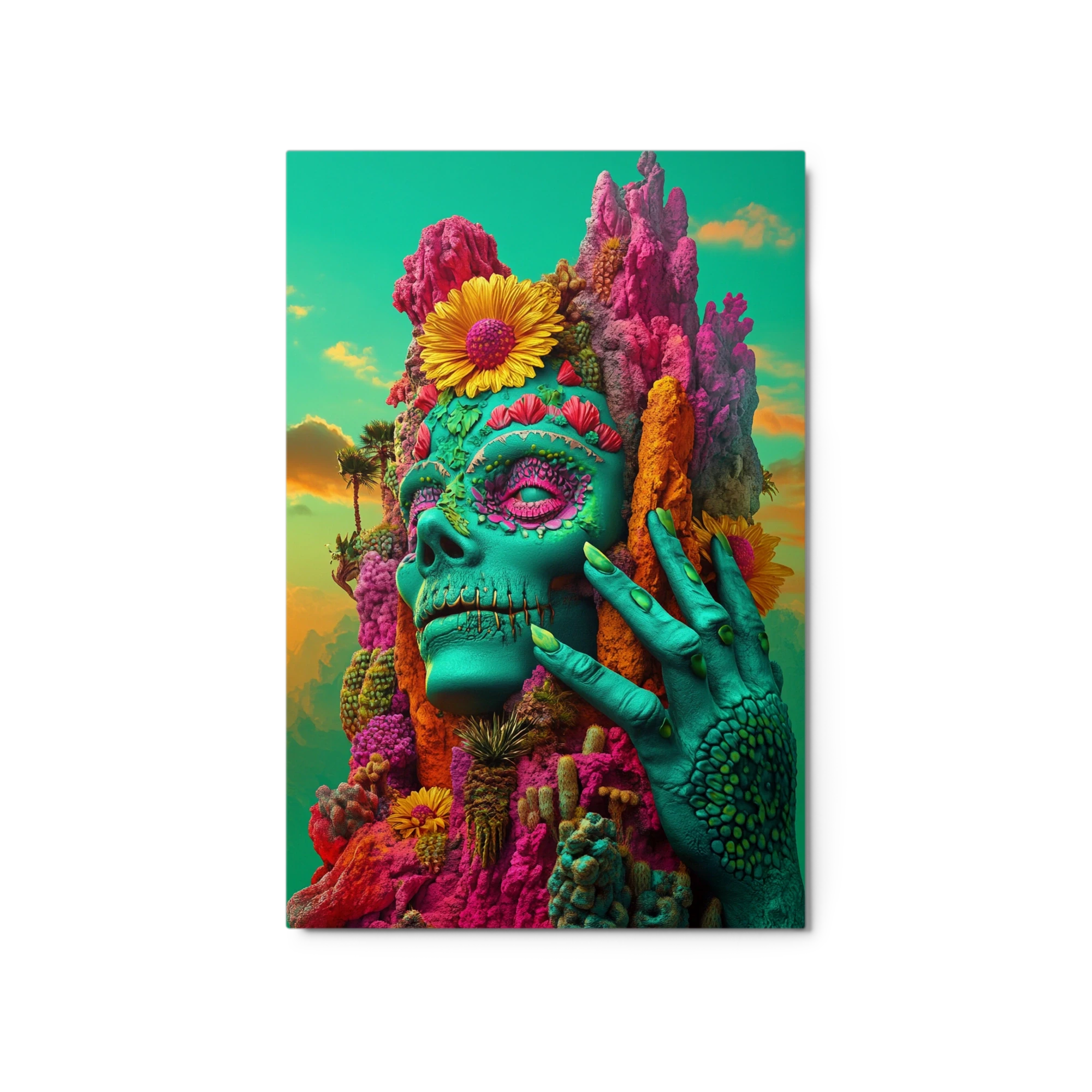 Surreal Skull Flora Landscape