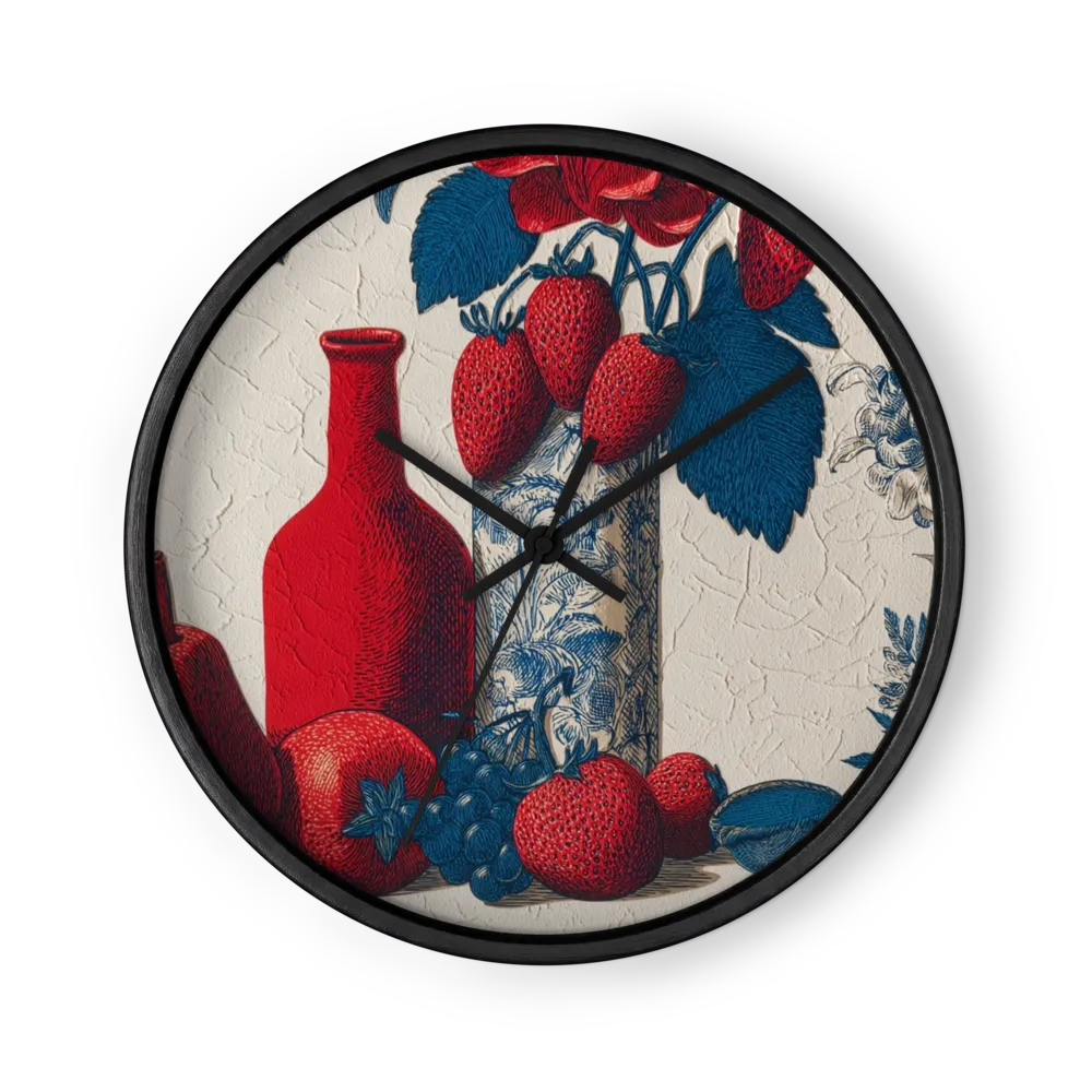 Red Strawberries Still Life | Wall Clock