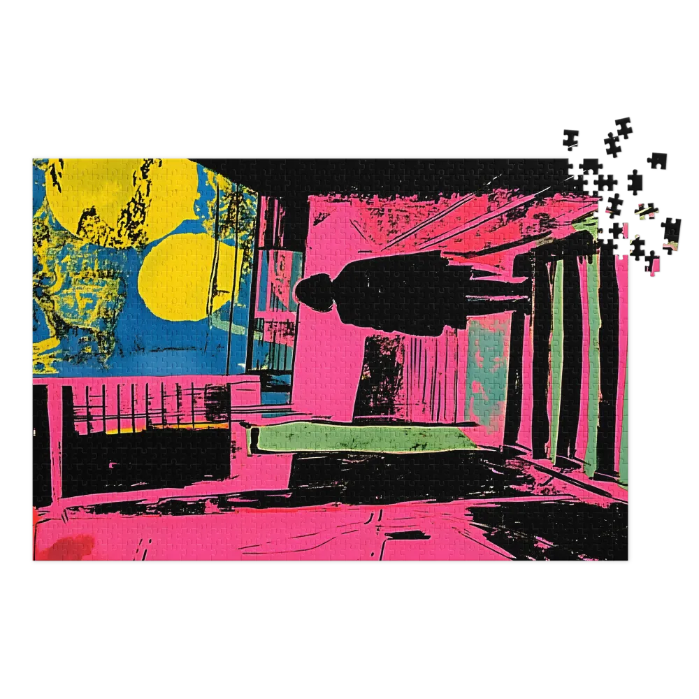 Ascensão Solitária na Cidade Neon 
 Puzzle em caixa de metal