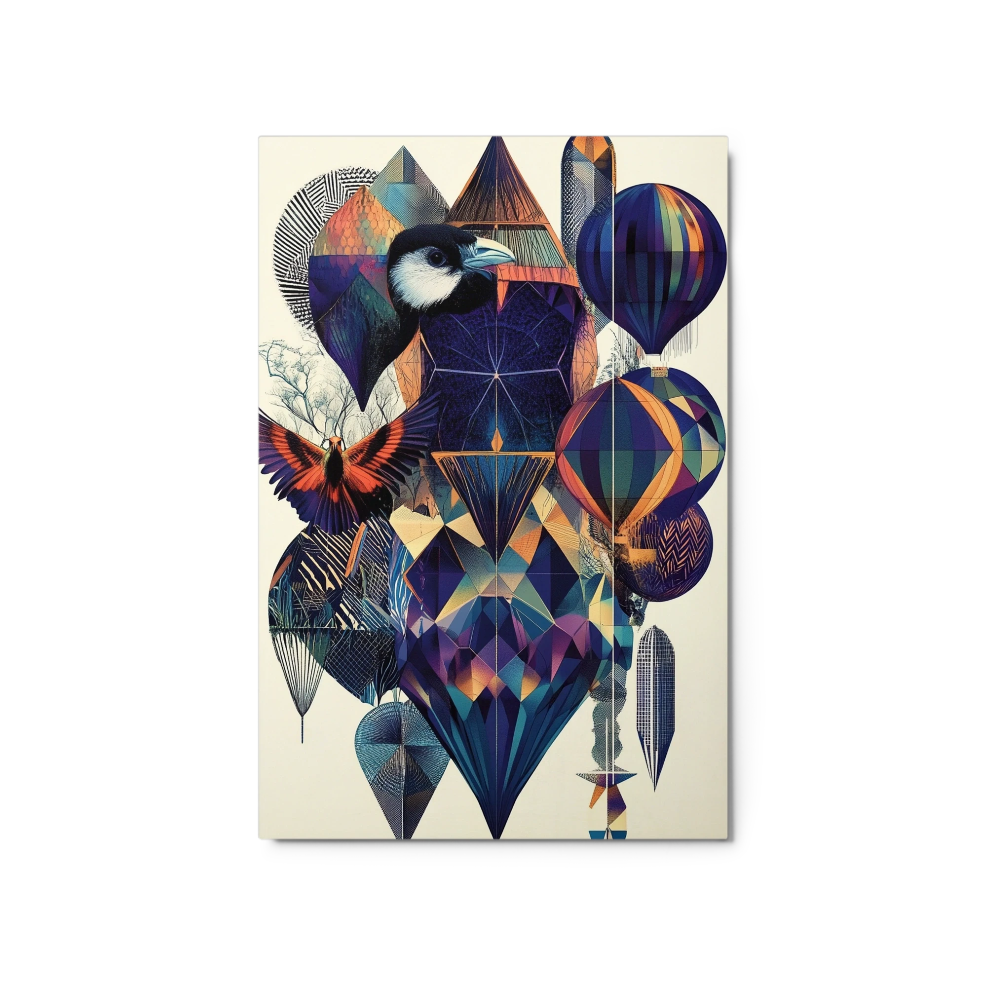 Abstract Bird and Balloon Composition