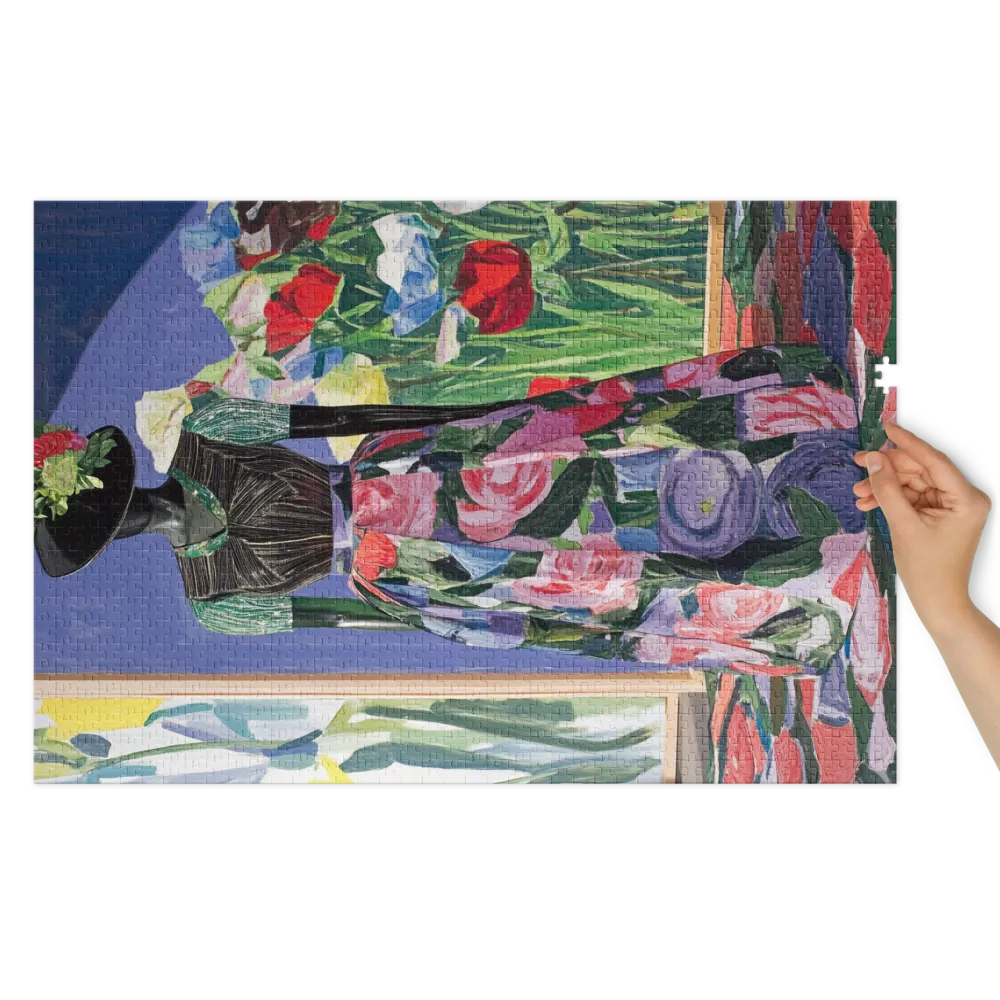 Impressão Floral em Manequim 
 Puzzle em caixa de metal