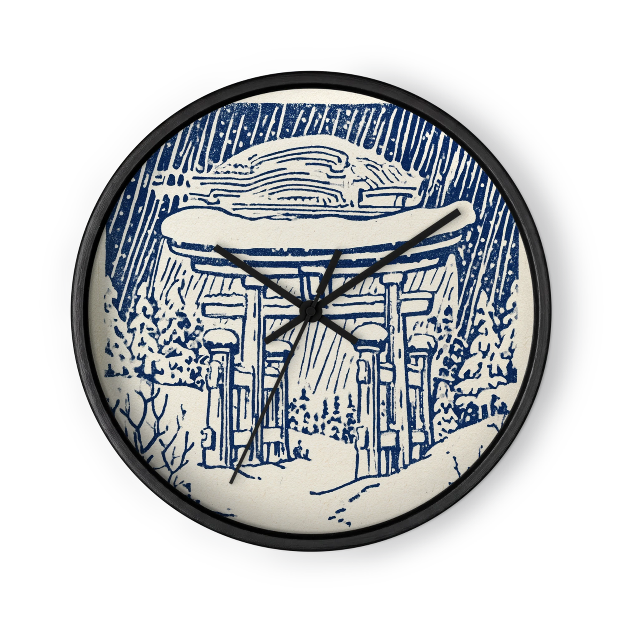 Winter at the Torii Gate | Wall Clock