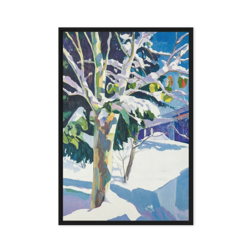 Winter Landscape with Snow-Covered Tree