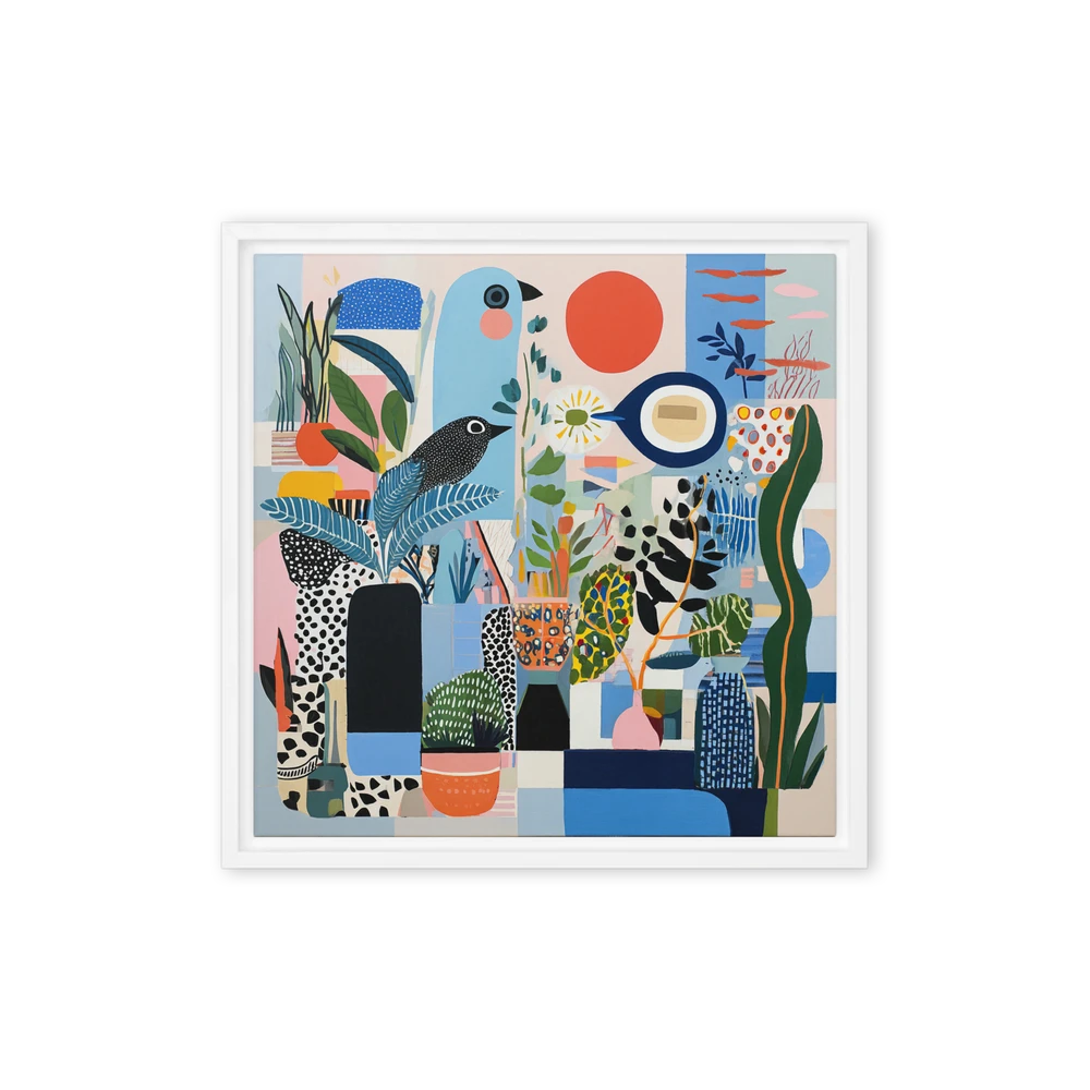 Tropical Birds and Botanical Collage | Art Print
