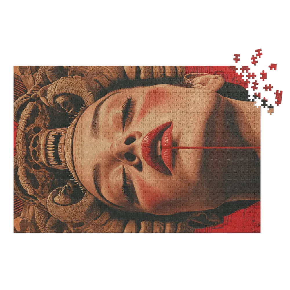 Surreal Digital Art of Woman with Mythological Figure | Jigsaw Puzzle (252/520 pieces)