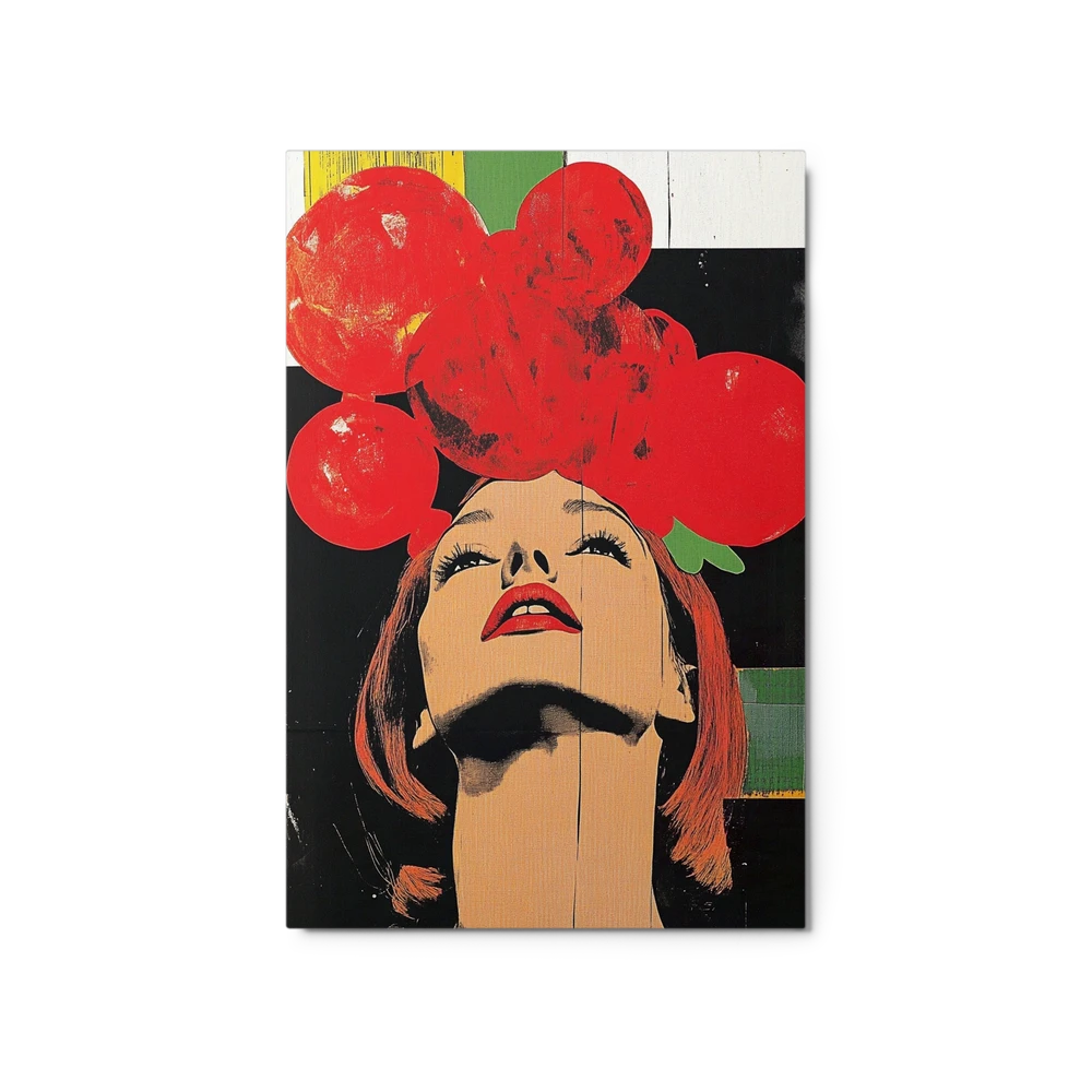 Pop Art Woman with Red Fruit Headpiece | Art Print