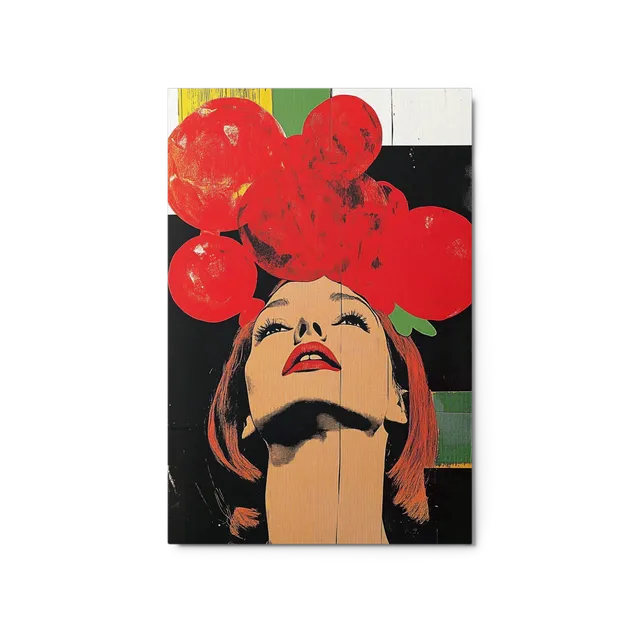 Pop Art Woman with Red Fruit Headpiece | Art Print
