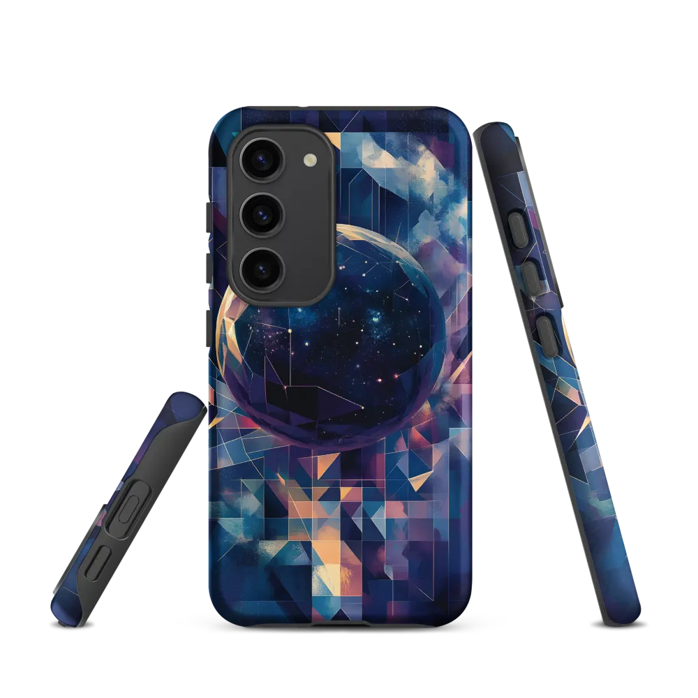 Abstract Geometric Planet in Cosmic Background | Phone Case
