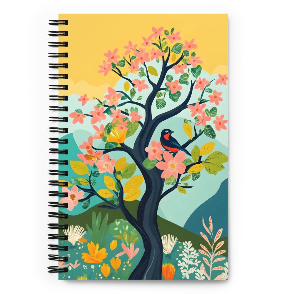 Spring Blossom Bird 
 Spiral Notebook | 140 pages