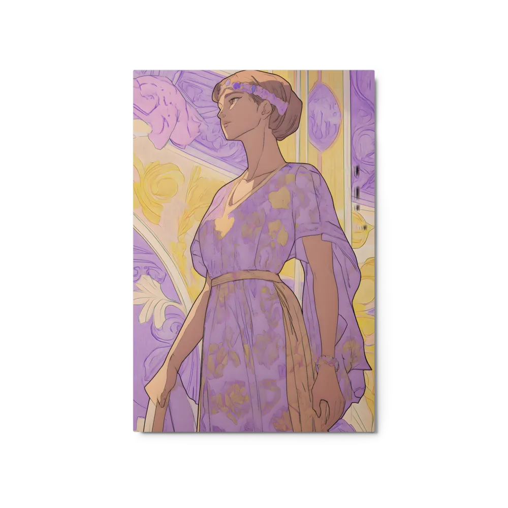 Lavender and Gold 
 Canvas with White Frame