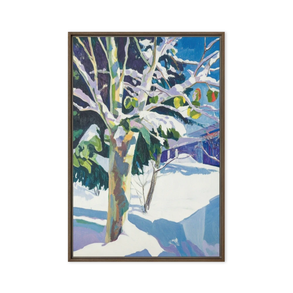 Winter Landscape with Snow-Covered Tree
