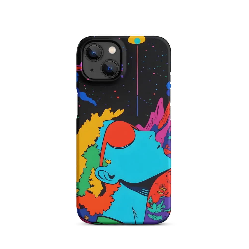 Surreal Neon Landscape with Person | Phone Case