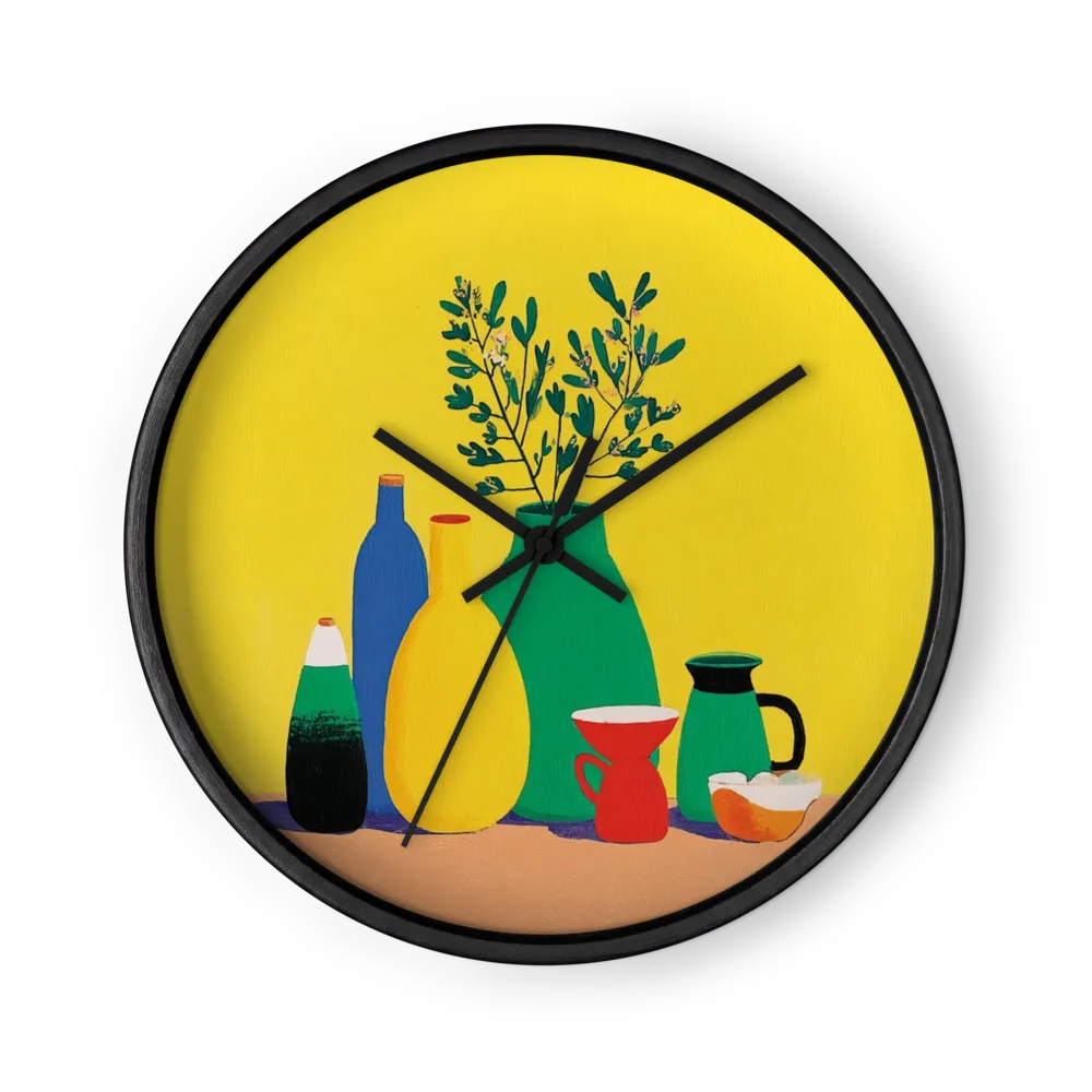 Still Life with Colorful Vases | Wall Clock
