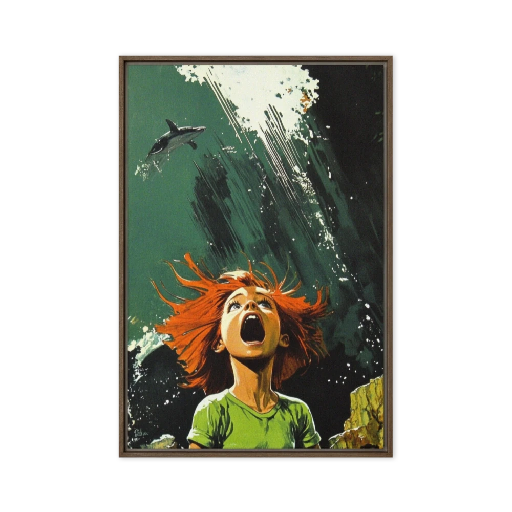 Shouting Girl with Shark Above