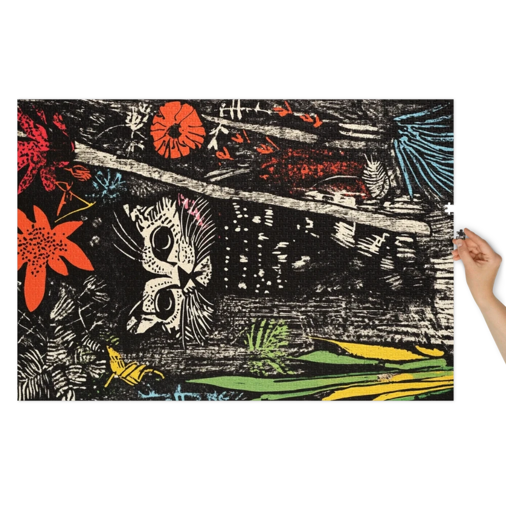 Nocturnal Feline in Garden | Jigsaw Puzzles