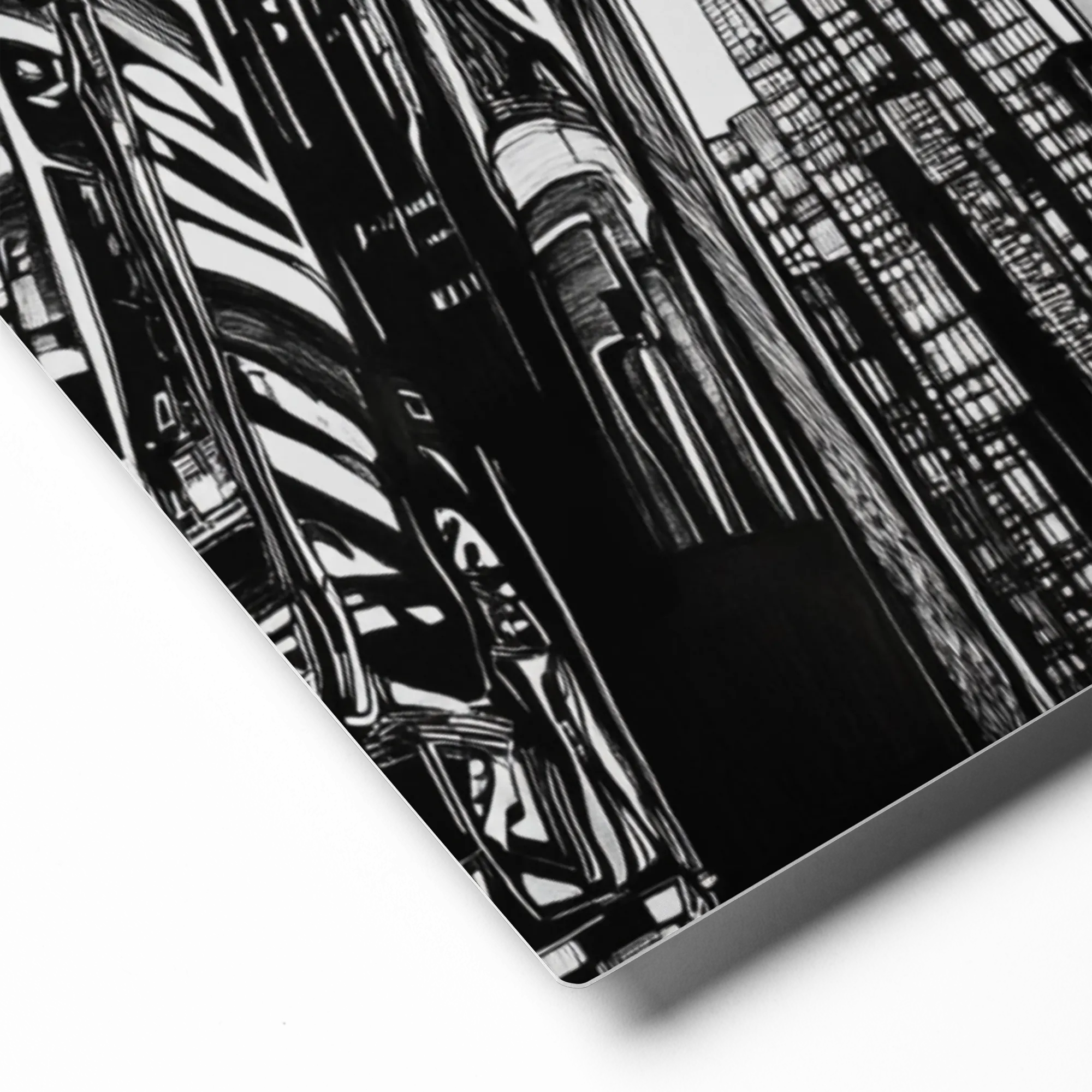 Skyscraper Canyon 
 Canvas with Brown Frame
