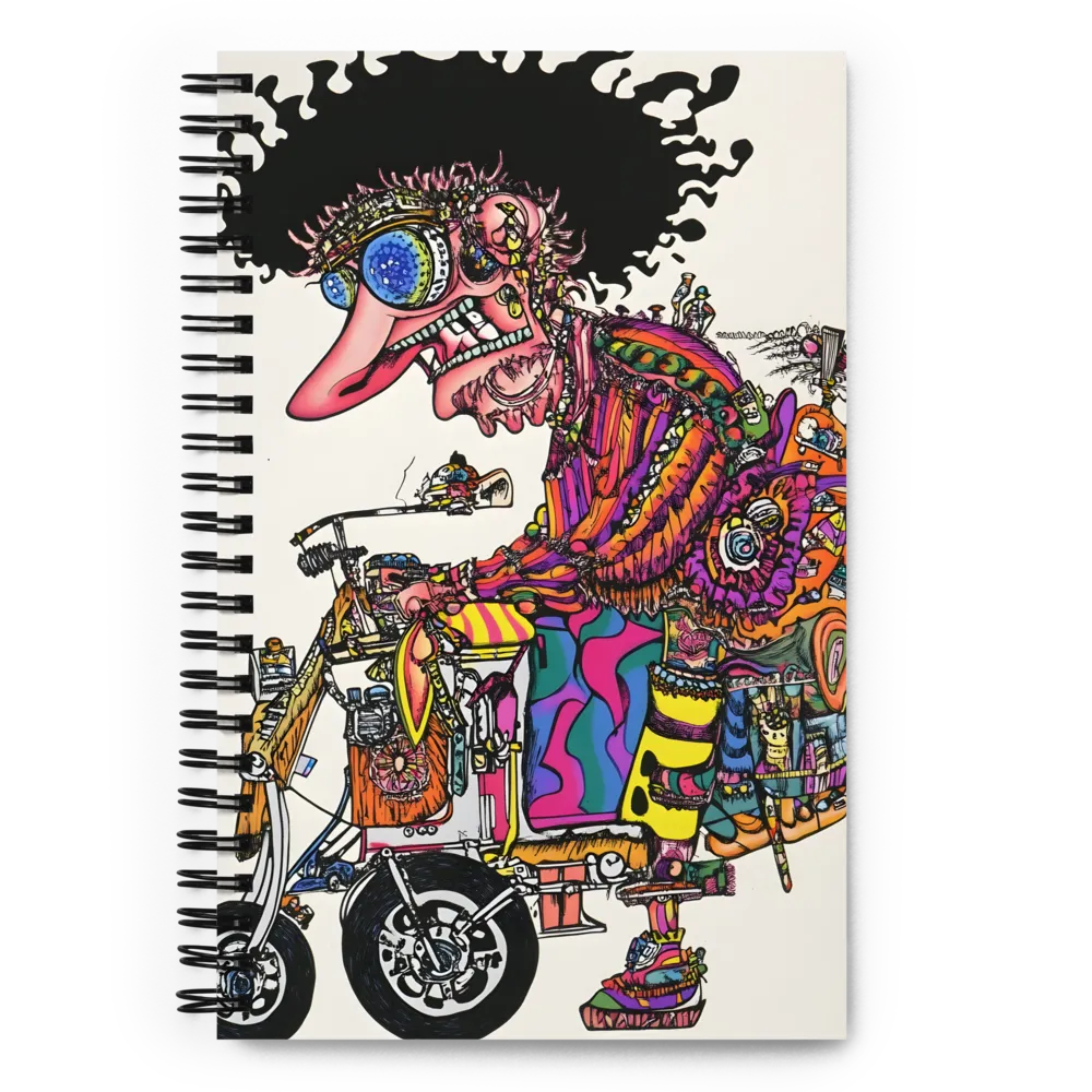 Psychedelic Urban Rider 
 Spiral Notebook | 140 pages