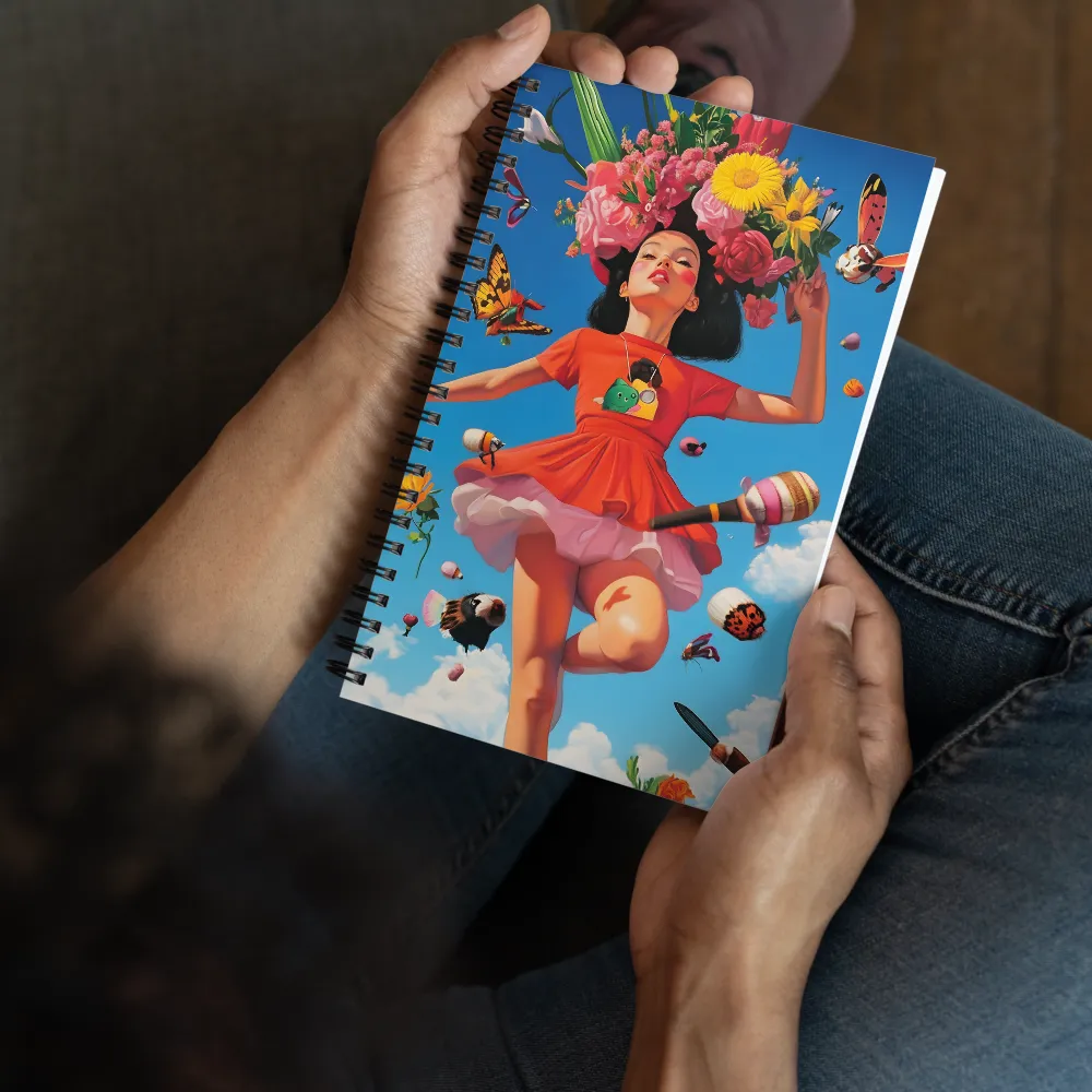 Whimsical Floral Ascent 
 Spiral Notebook | 140 pages