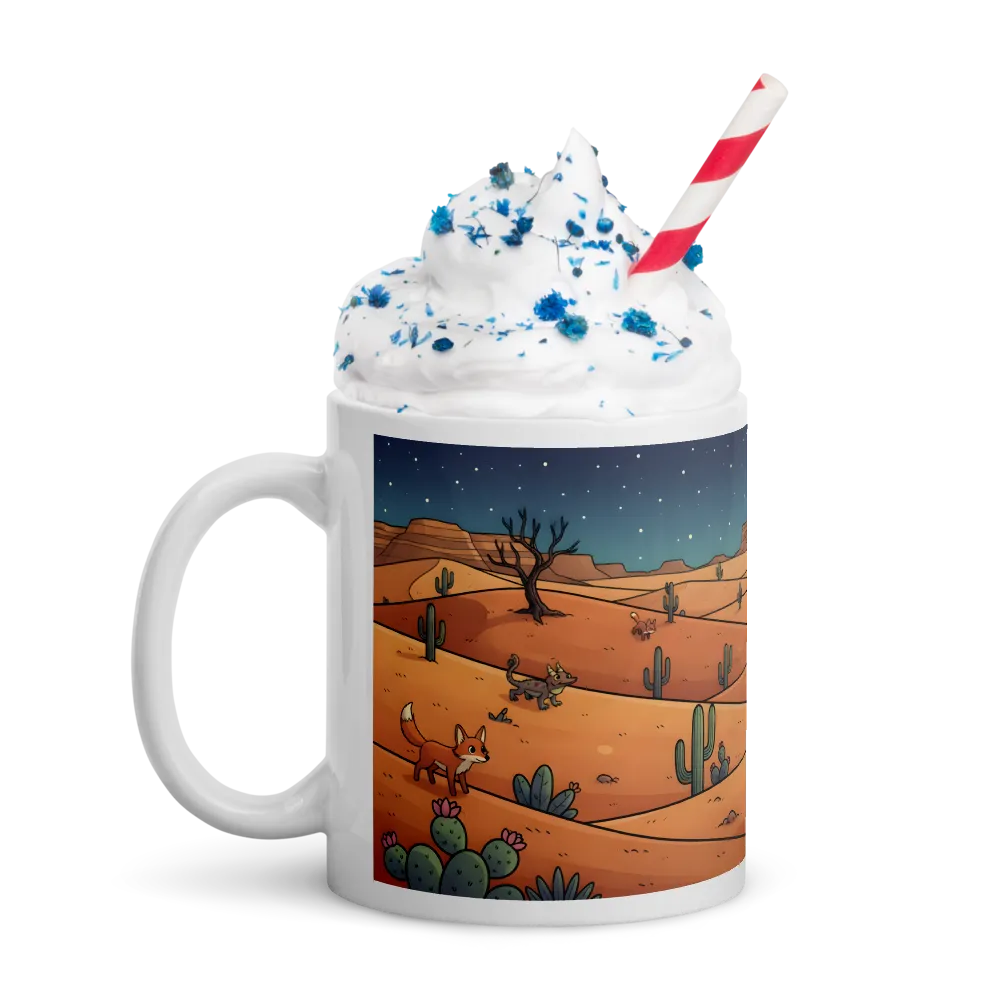 Moonlit Desert Foxes 
 Mug with Red inside | 15 oz