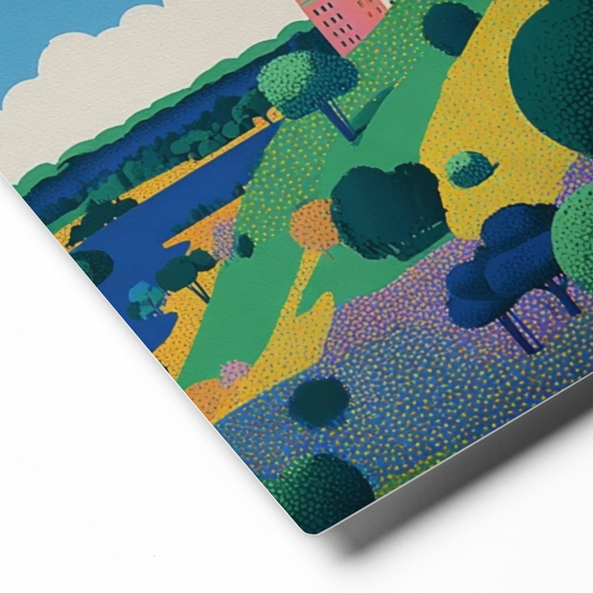 Pastel Hillside Village | Art Print