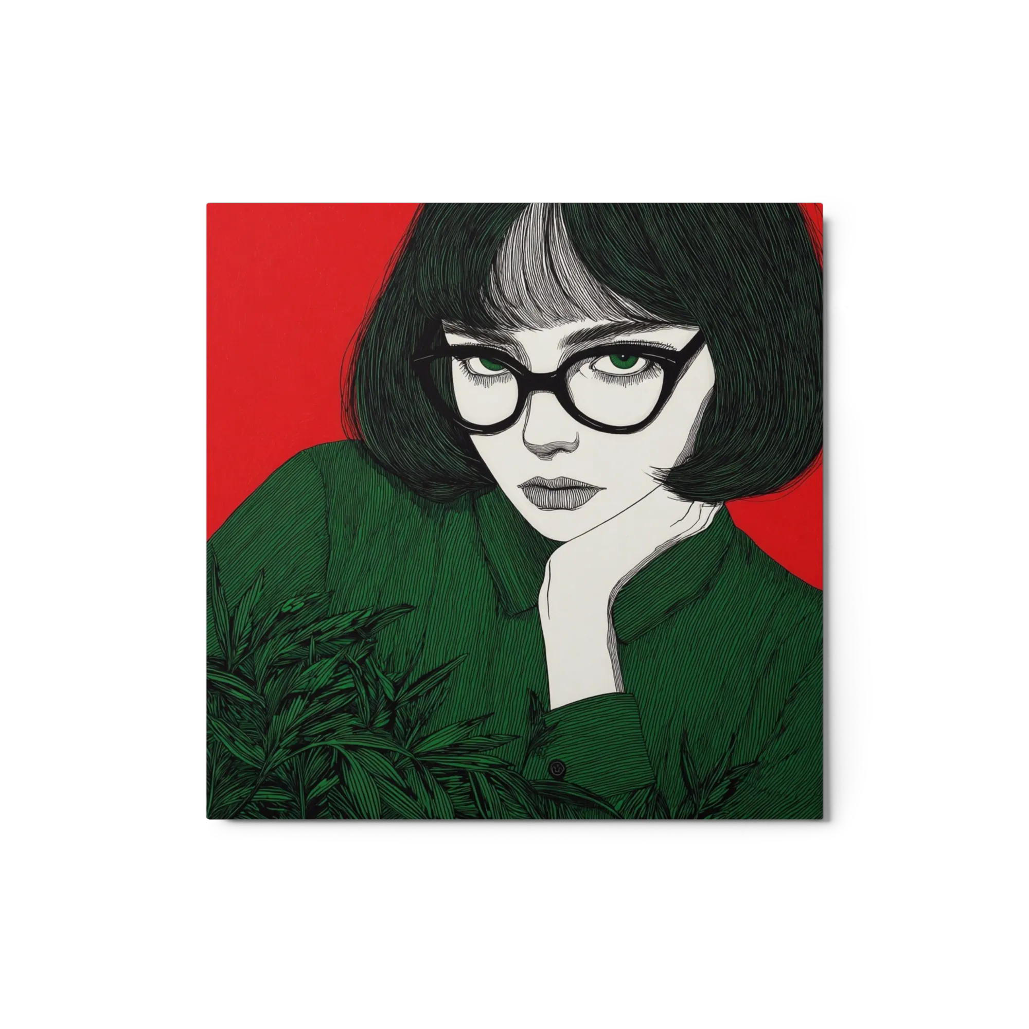 Woman in Green and Red