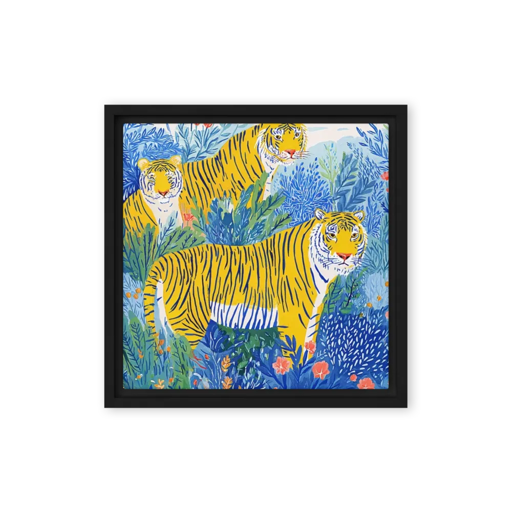 Tigers in Blue Foliage 
 Canvas | 12″x 12″