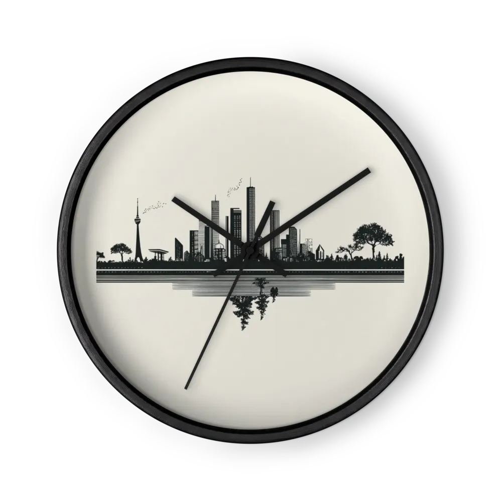 Textured Noir Minimalism Clocks — Black Ink On Ivory