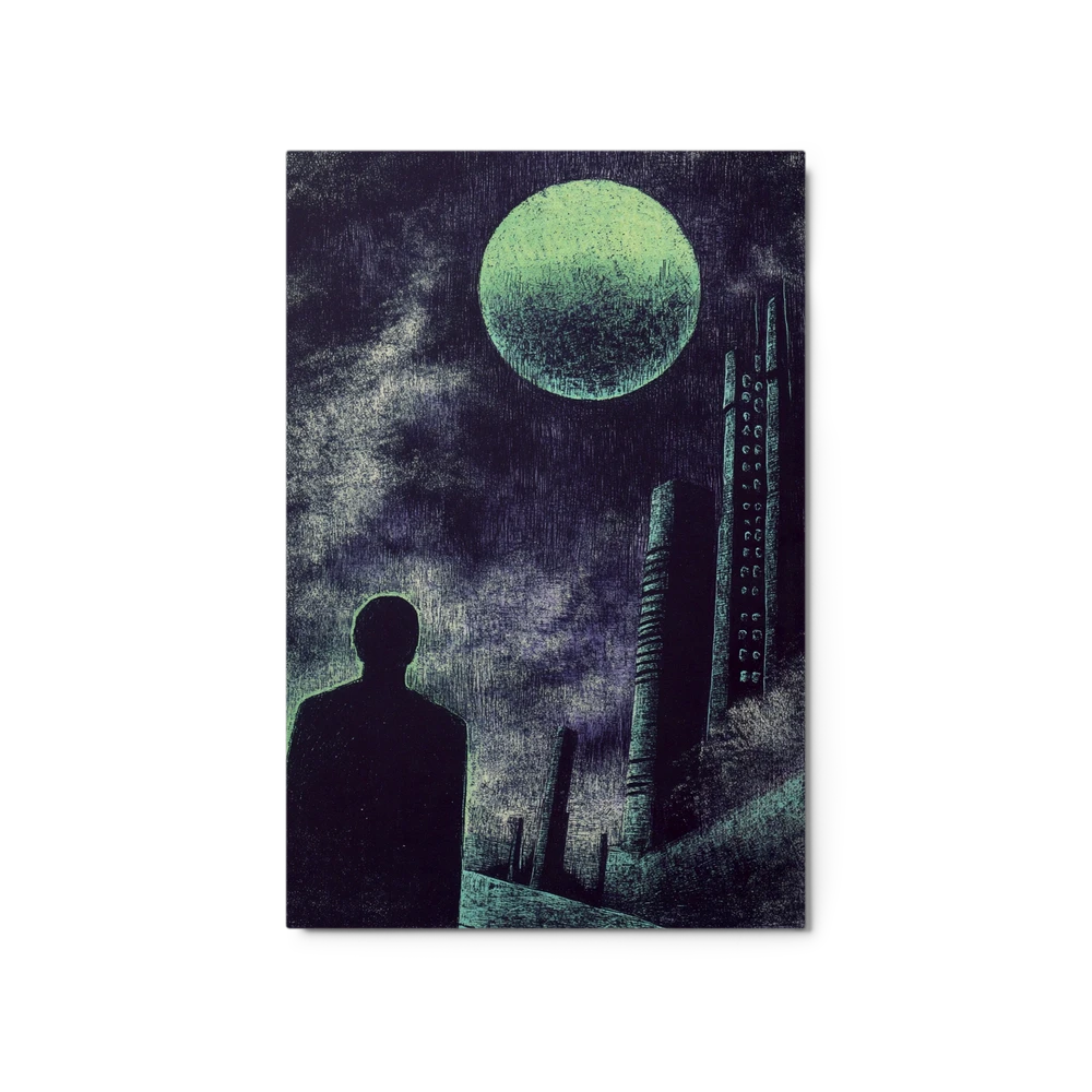 Solitary Figure, Dystopian Moon | Art Print
