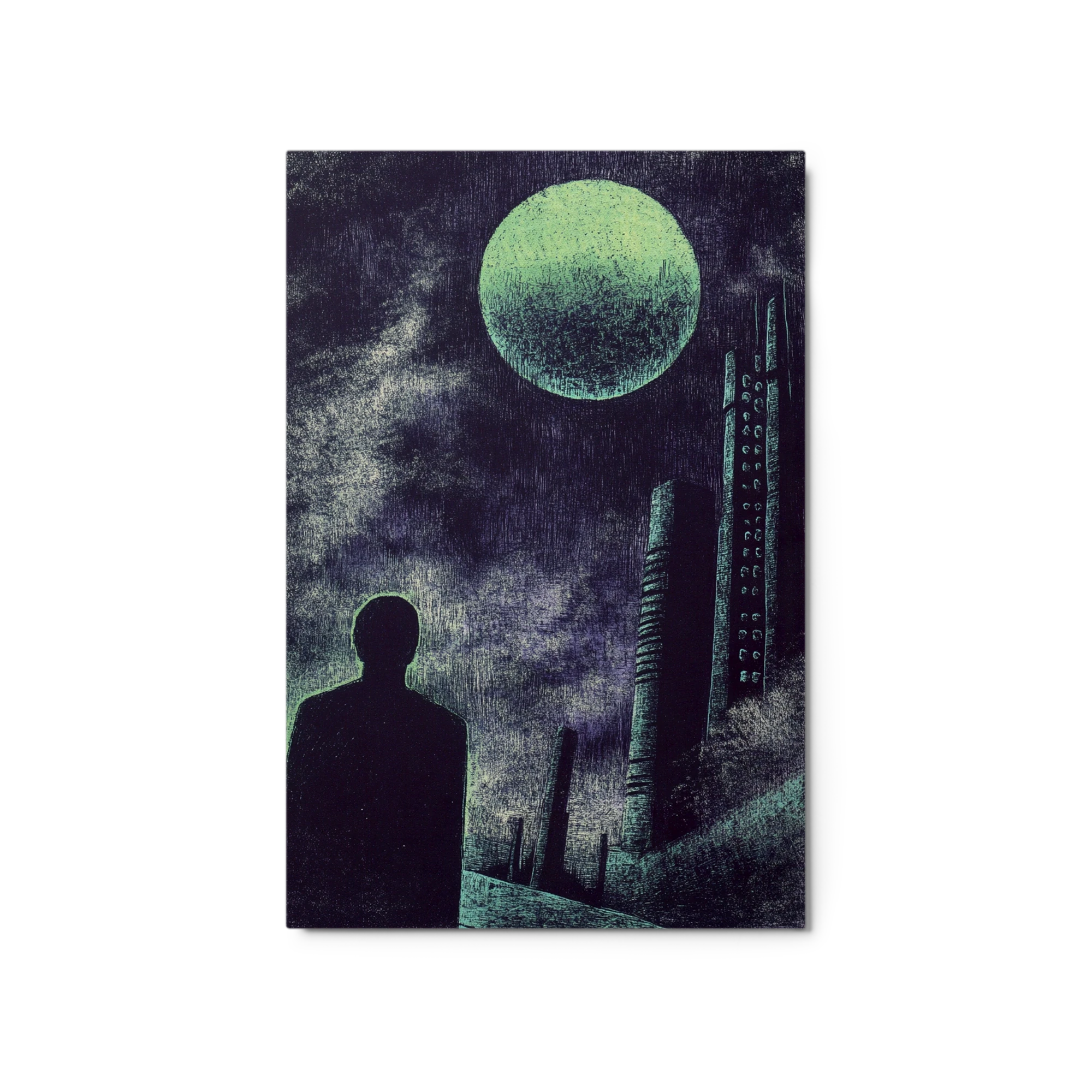Surreal Cityscape with Silhouette