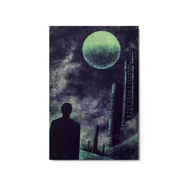 Solitary Figure, Dystopian Moon | Art Print