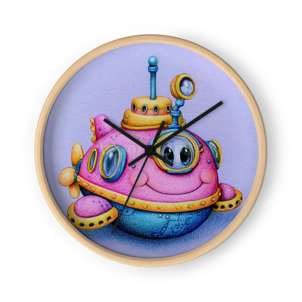 Pastel Crayon Storybook Wall Clocks — Candy Pink & Lavender