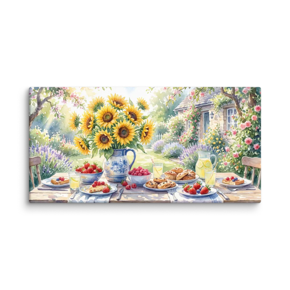 Summer Garden Picnic 
 Canvas | 12″x 24″