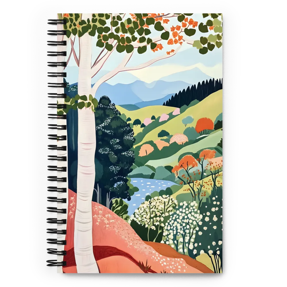 Autumn Birches by the River 
 Spiral Notebook | 140 pages