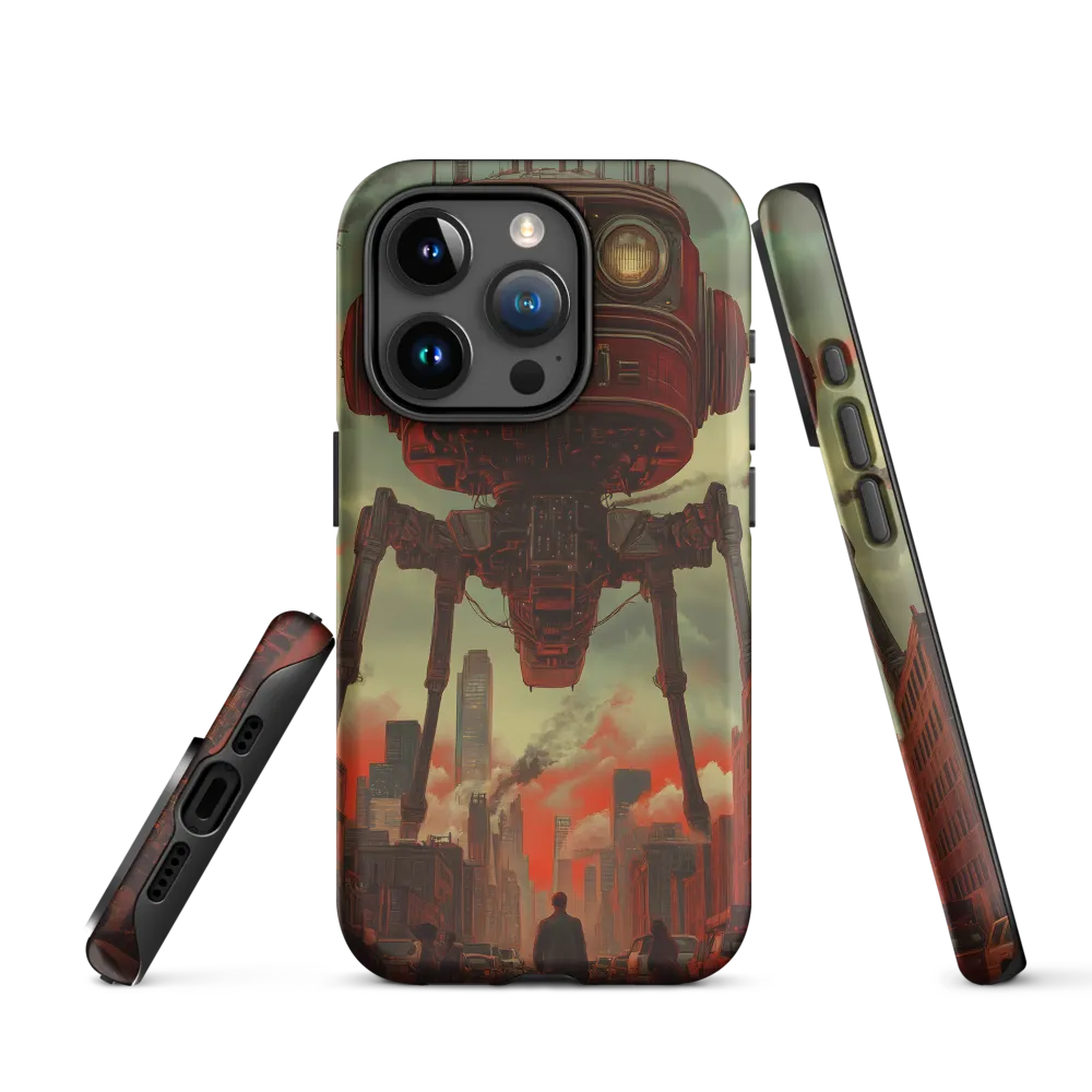 Giant Robot Over Cityscape | Phone Case