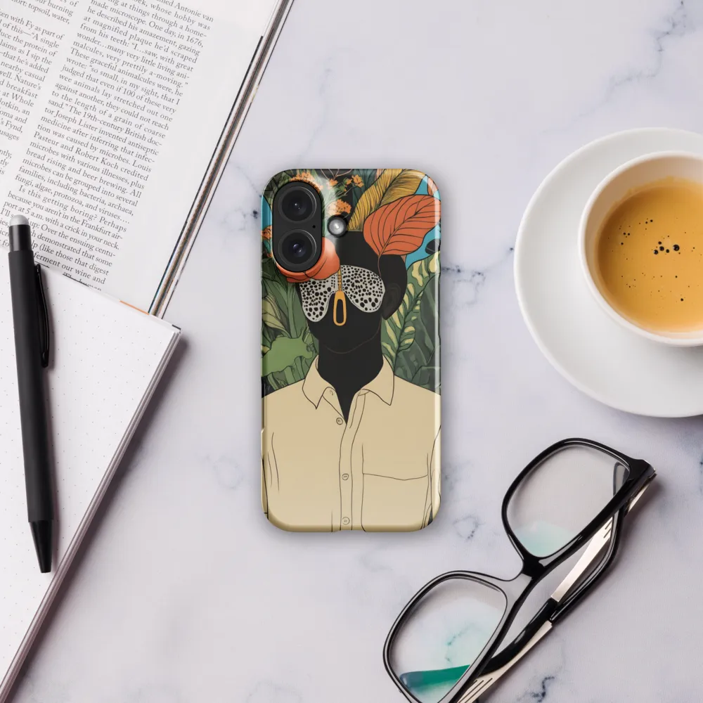 Tropical Elegance: The Masked Figure 
 iPhone 12 | Snap Case