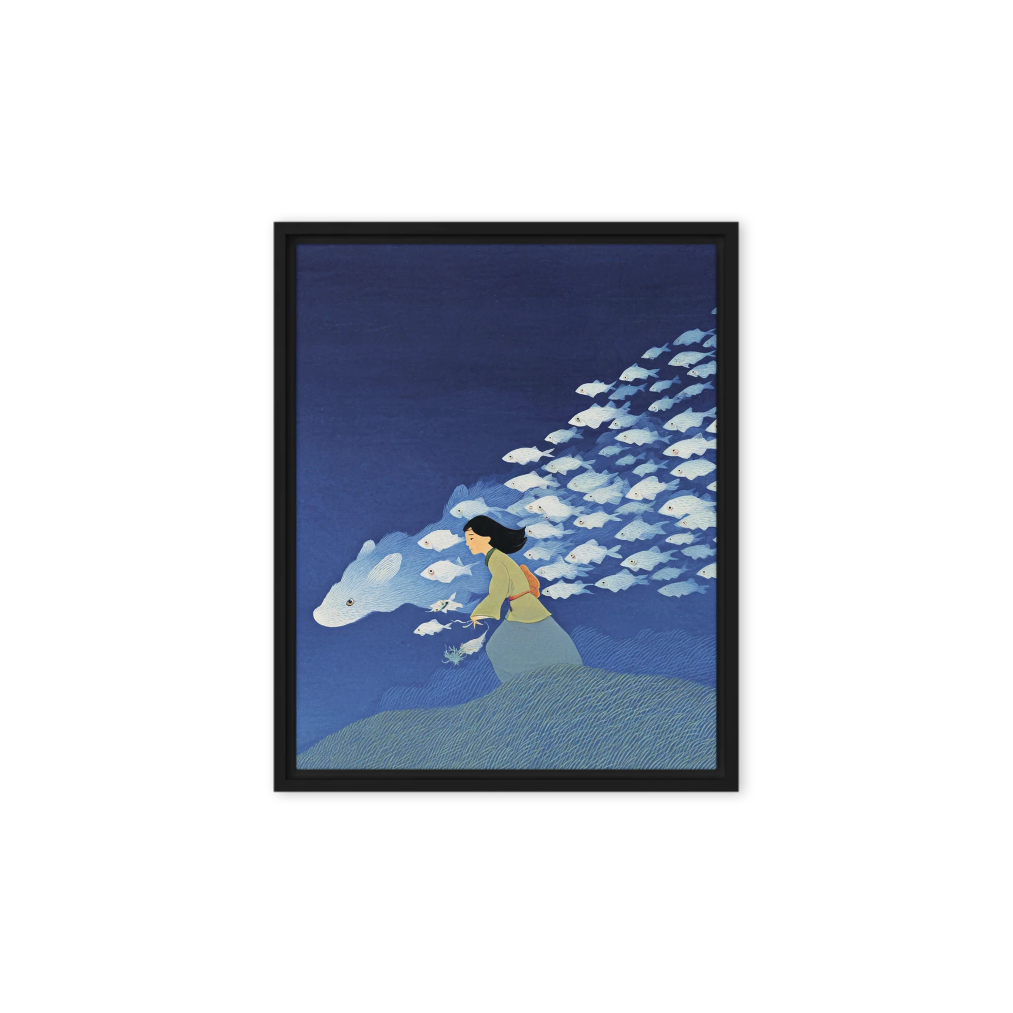 Girl on Fish Cloud