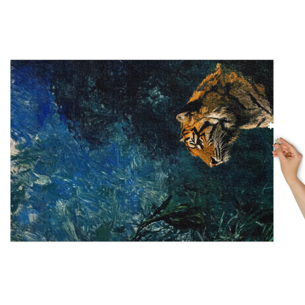 Impressionistic Tiger in Lush Landscape | Jigsaw Puzzle (252/520 pieces)