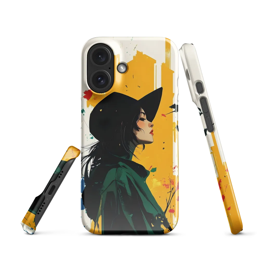 Urban Muse in Abstract Cityscape 
 iPhone 16 Pro Max | Snap Case