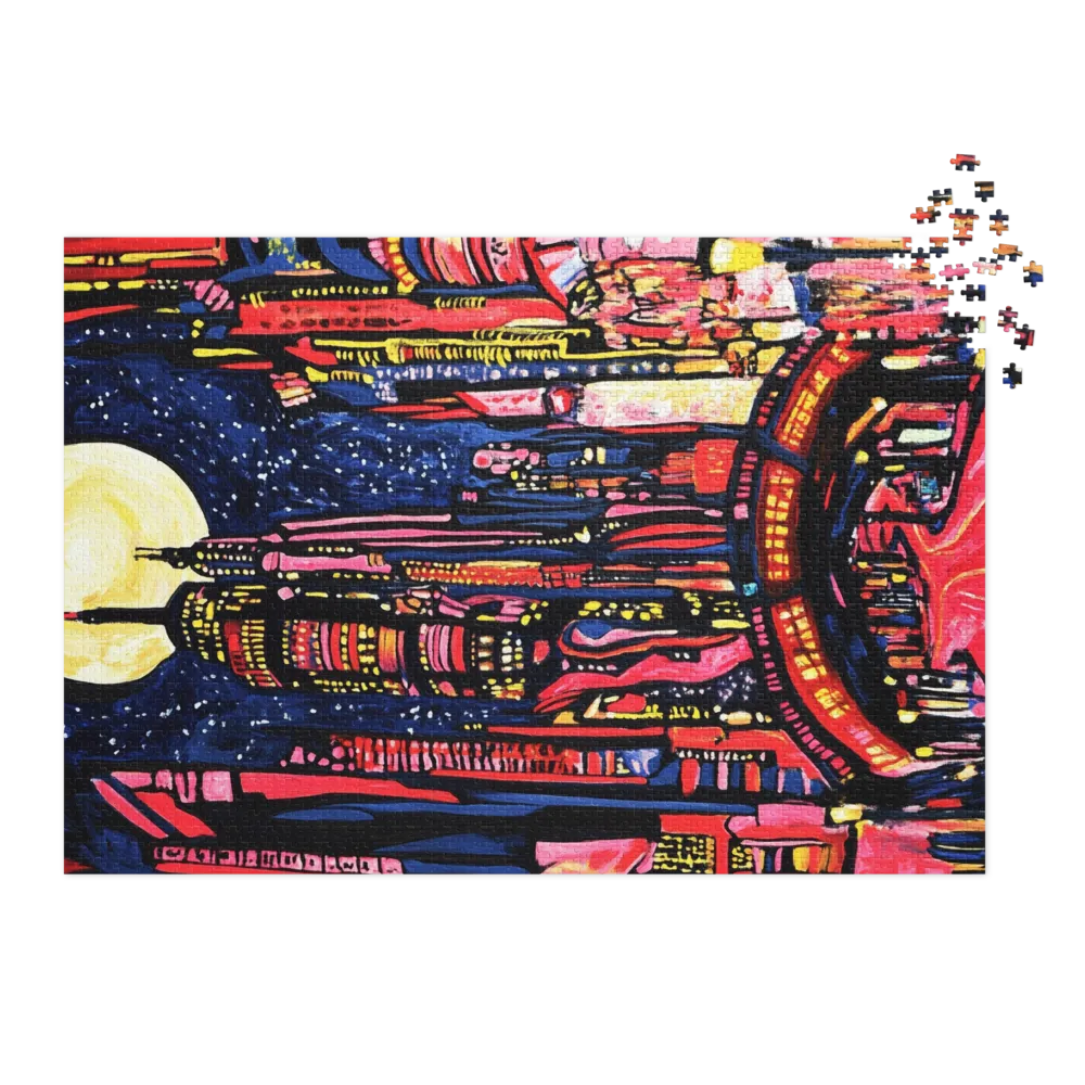 Urban Moonlight Dream 
 Jigsaw Puzzle in Tin Box