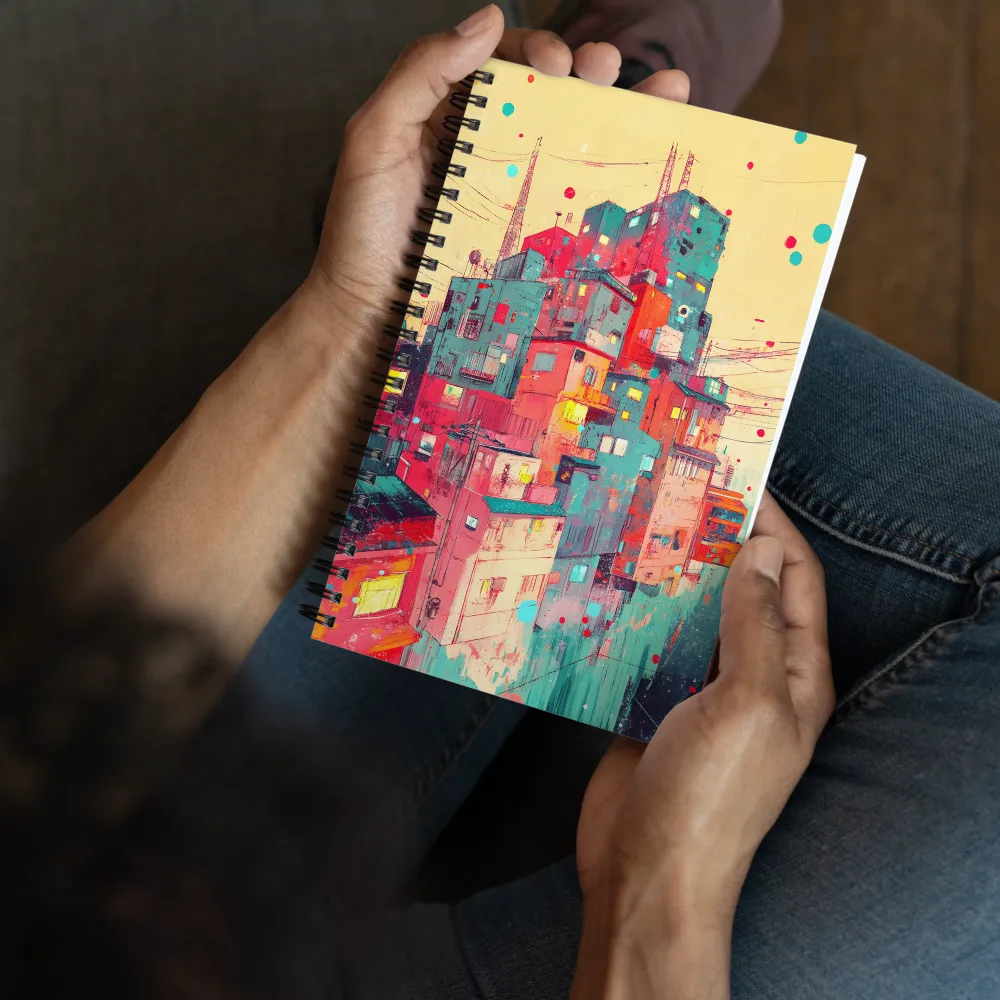 Vibrant Cityscape Cascade 
 Spiral Notebook | 140 pages