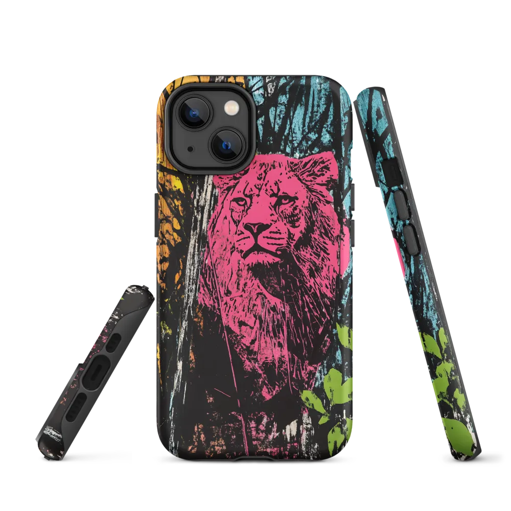 Neon Lion in Forest | Phone Case
