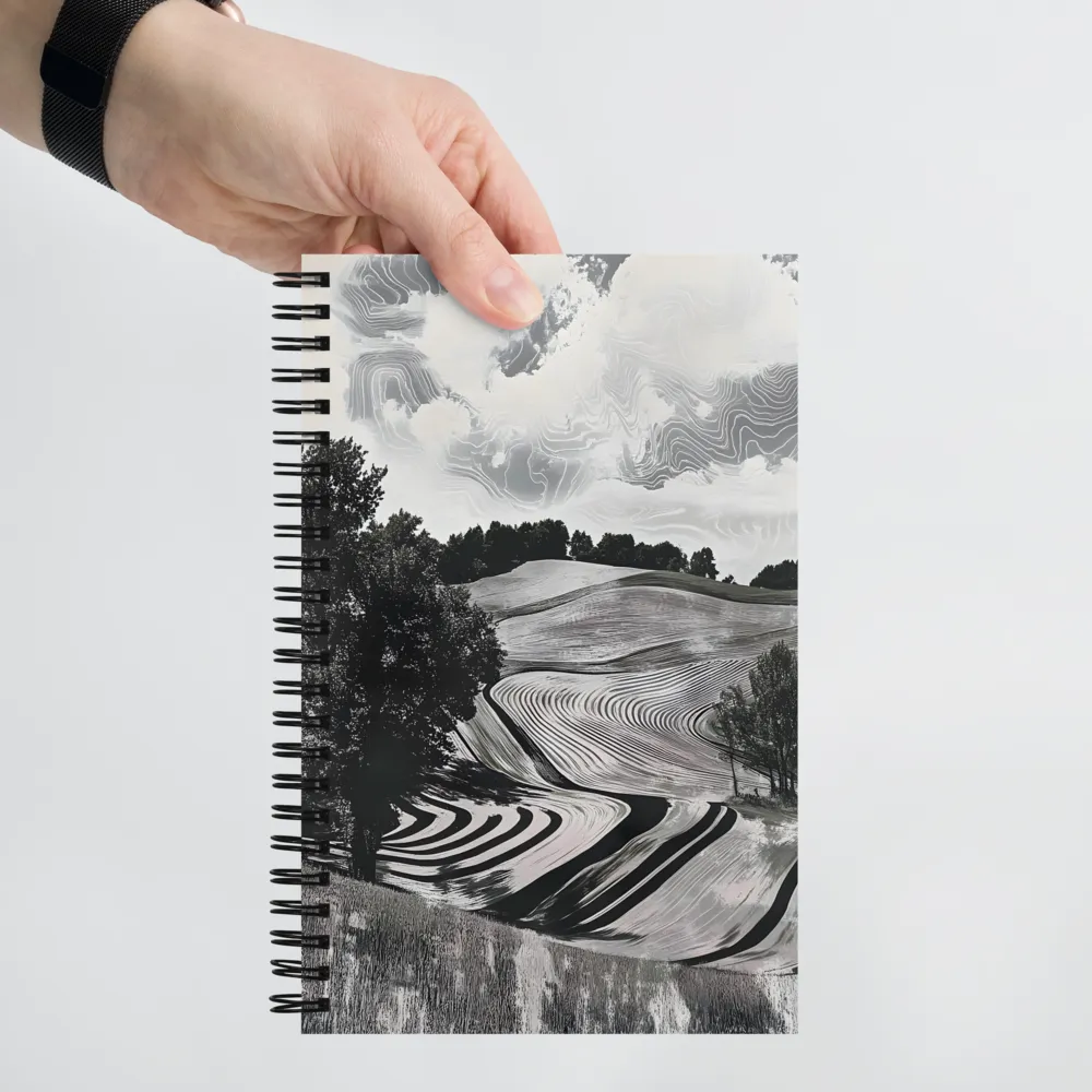 Contoured Fields Horizon 
 Spiral Notebook | 140 pages