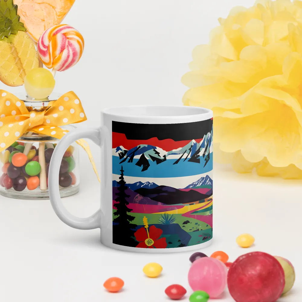 Prismatic Mountain Poster 
 Mug with Red inside | 15 oz