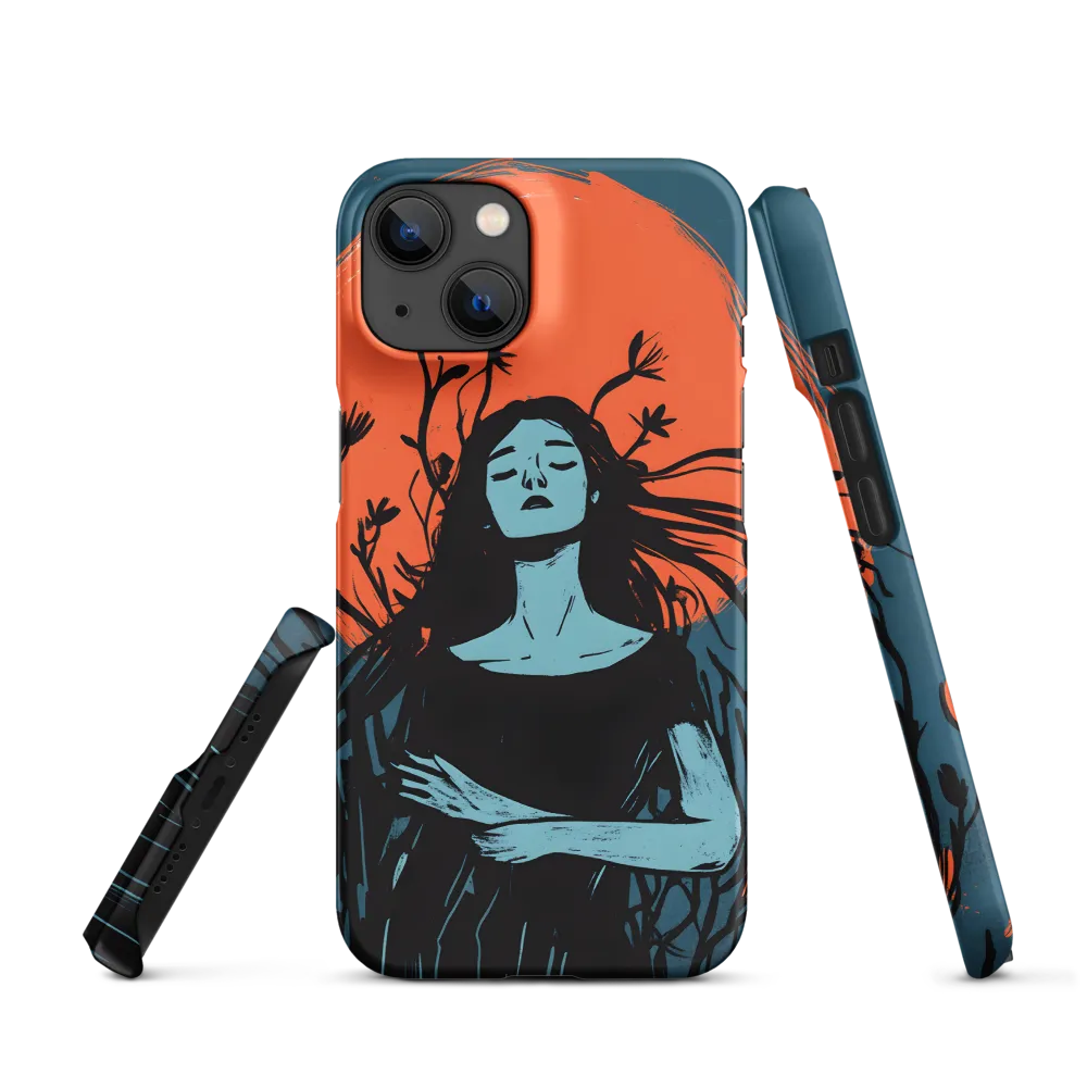 Serene Figure with Floral Background | Phone Case