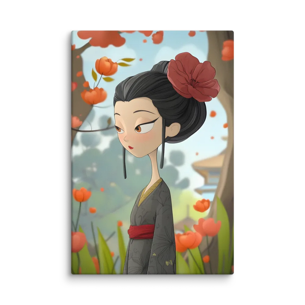 Pensive Kimono Girl 
 Canvas | 32″x 48″