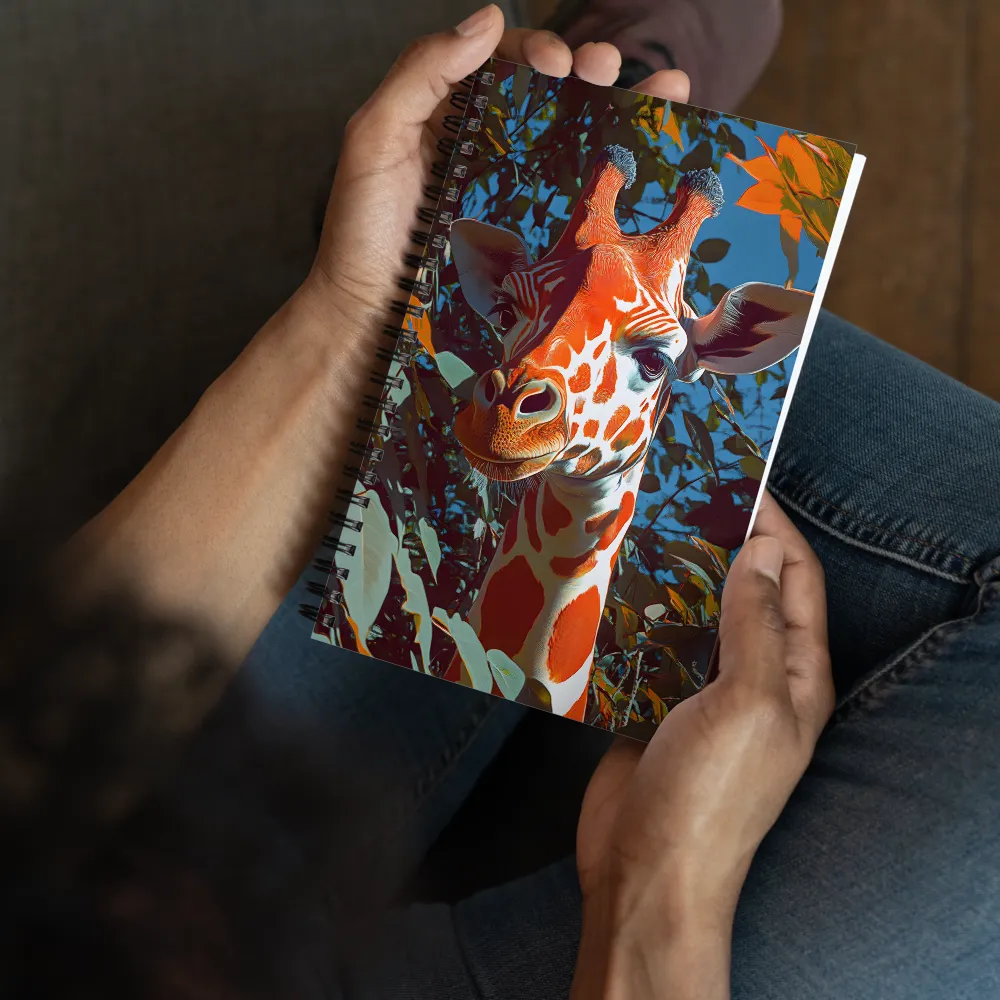 Painterly Giraffe in Foliage 
 Spiral Notebook | 140 pages