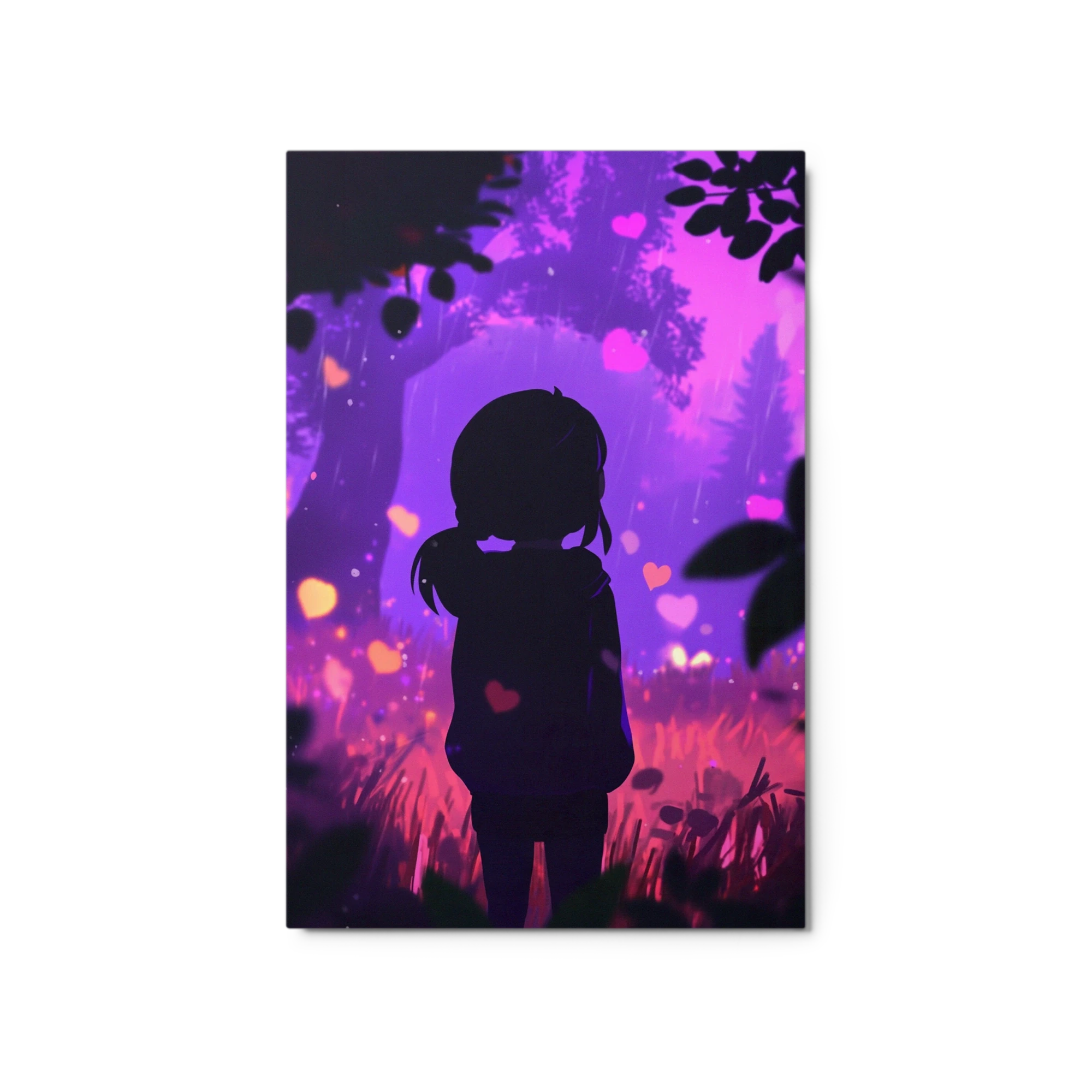 Silhouette of a Girl in Magical Forest
