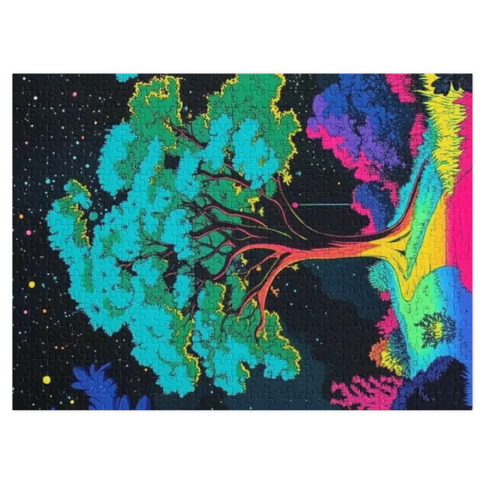 Vibrant Tree in Starry Night | Jigsaw Puzzle (252/520 pieces)