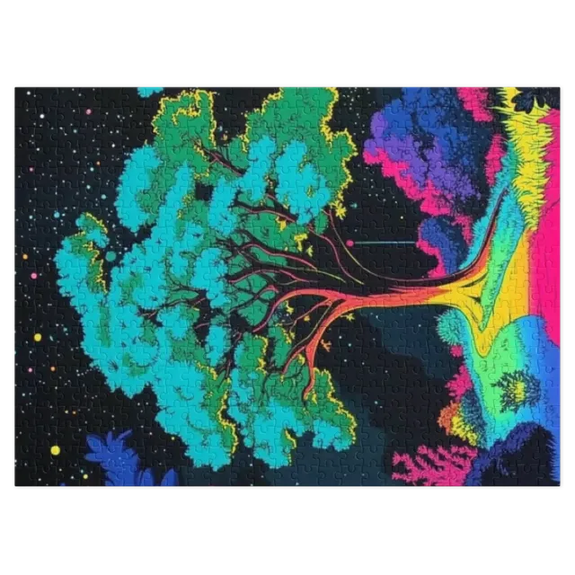 Vibrant Tree in Starry Night | Jigsaw Puzzle (252/520 pieces)