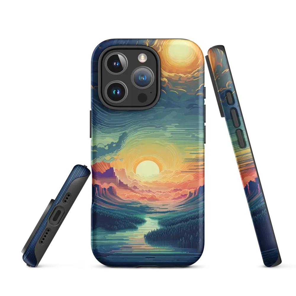 Serene Sunset Landscape Illustration